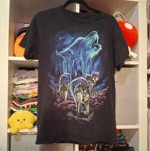 Men's Short-Sleeve Wolf Graphic Tee - Black